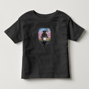 Camiseta Infantil cão rottweiler em turnê de motocicleta sakura ja