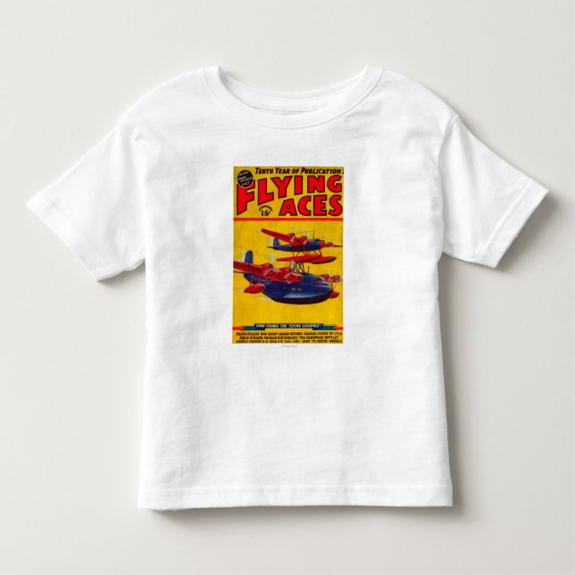 Camiseta Infantil Capa de revista dos áss de vôo (Frente)