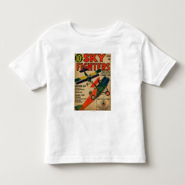 Camiseta Infantil Capa de revista dos lutadores do céu (Frente)
