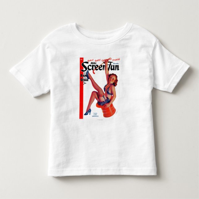 Camiseta Infantil Capa de revista real 2 do divertimento da tela (Frente)