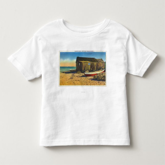 Camiseta Infantil Cape Cod, MassachusettsView de uma barraca da (Frente)