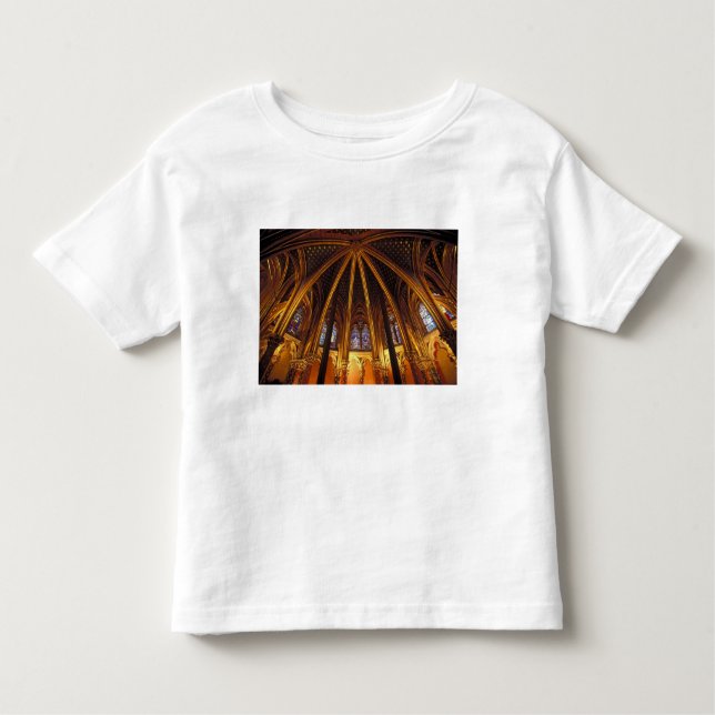Camiseta Infantil Capela inferior de La Sainte-Chapelle, Paris, (Frente)