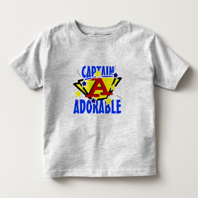 Camiseta Infantil Capitão Adorável Bonito Criança T (Frente)