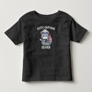 Camiseta Infantil Capitão Gatinho Marinheiro Fofo