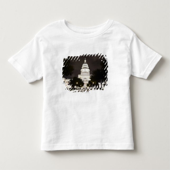Camiseta Infantil Capitólio de Austin, Texas do estado na noite (Frente)