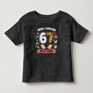 Camiseta Infantil Cara, eu sobrevivi 67 dias de aula
