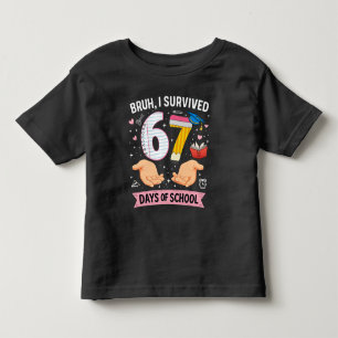 Camiseta Infantil Cara, eu sobrevivi 67 dias de aula
