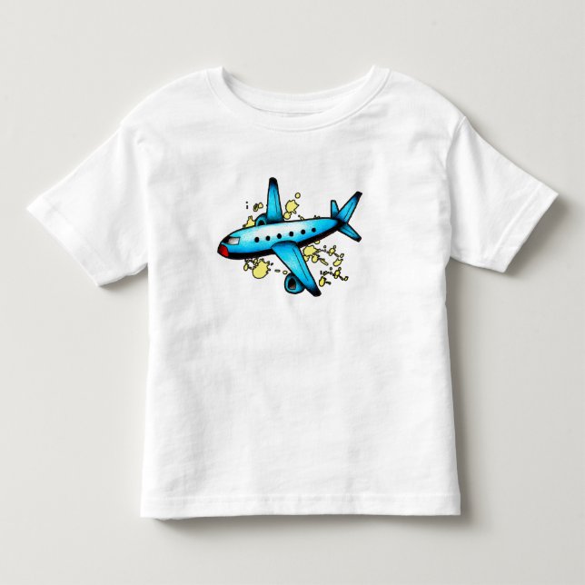Camiseta Infantil Cara plana azul (Frente)