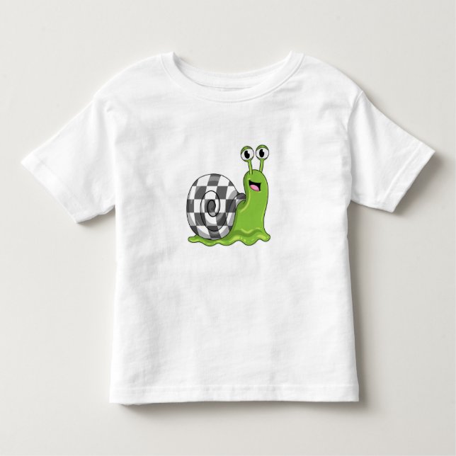 Camiseta Infantil Caracol no Xadrez com Chessboard (Frente)