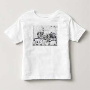 Camiseta Infantil Caravana que cruzam os Ural na maneira a