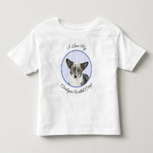 Camiseta Infantil Cardigan Welsh Corgi - Pintura Original para Cacho
