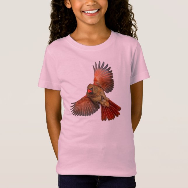 Camiseta Infantil Cardinal Vermelho em Voo (Frente)