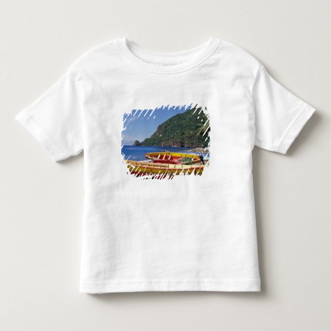 Camiseta Infantil Caribe, BWI, Rua, Lúcia, Marinheiros, Soufriere. (Frente)