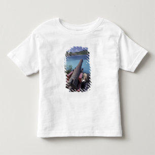 Camiseta Infantil CARIBE, Rua. Barts, Connon apontando para a Baía 