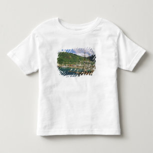 Camiseta Infantil Caribenho, St. Lucia, Soufriere. Barcos em