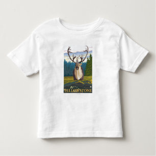 Camiseta Infantil Caribu no selvagem - nacional de Yellowstone