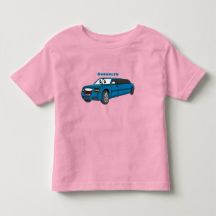 Camiseta Infantil Caricatura azul-limusine e feliz