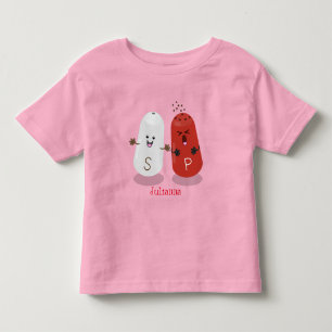 Camiseta Infantil Caricatura de couve-salgada e pimenta