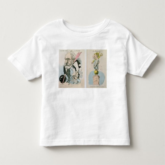 Camiseta Infantil Caricaturas de Victor Hugo e de Napoleon III (Frente)