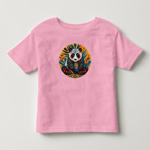 Camiseta Infantil Carisma cromático: Camisa-T caleidoscópica Panda