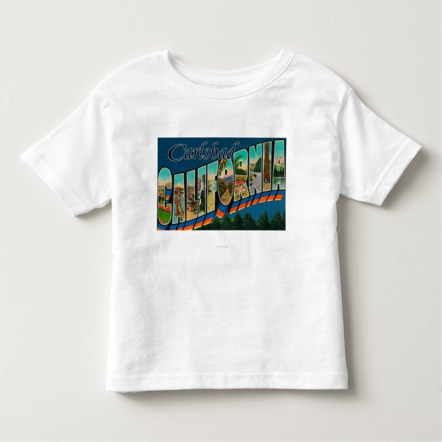 Camiseta Infantil Carlsbad, Califórnia - grandes cenas da letra (Frente)