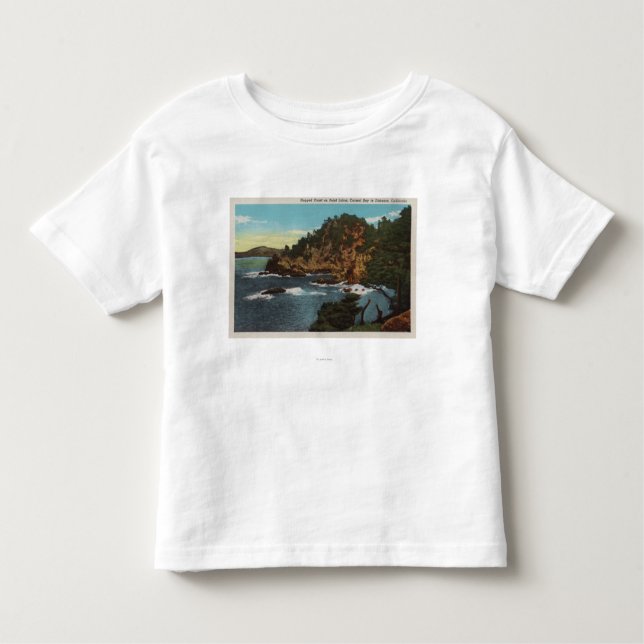 Camiseta Infantil Carmel, CA - costa áspera no ponto Lobos (Frente)