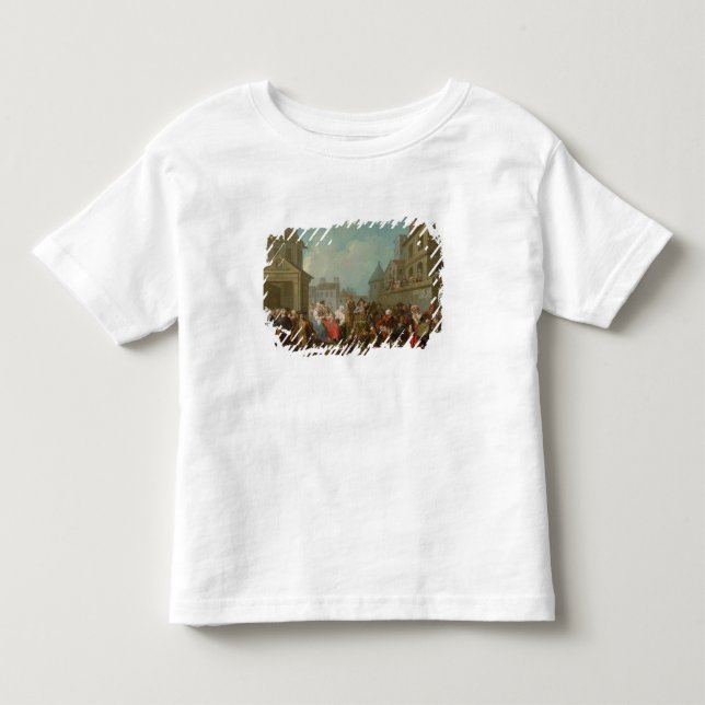Camiseta Infantil Carnaval da rua em Paris, 1757 (Frente)