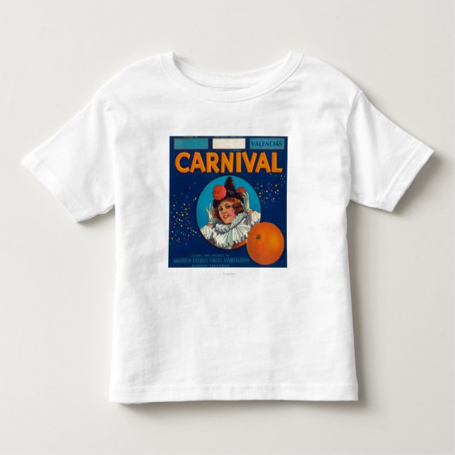 Camiseta Infantil Carnaval LabelAnaheim alaranjado, CA (Frente)