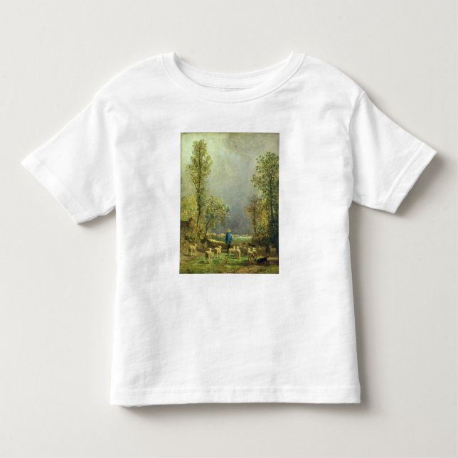 Camiseta Infantil Carneiros que olham uma tempestade (Frente)