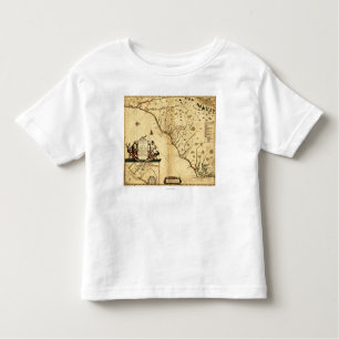 Camiseta Infantil Carolinas com norte ao mapa de RightPanoramic