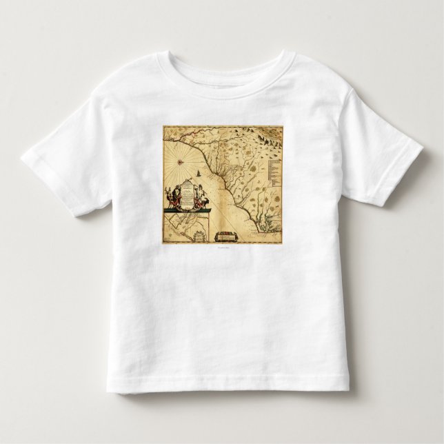 Camiseta Infantil Carolinas com norte ao mapa de RightPanoramic (Frente)