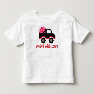Camiseta Infantil Carregado Com Dia de os namorados De Caminhão De
