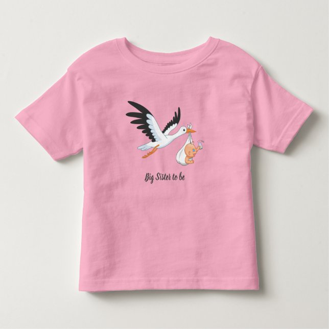 Camiseta Infantil Carregando de Tempestade, uma Irmã Grande para ser (Frente)