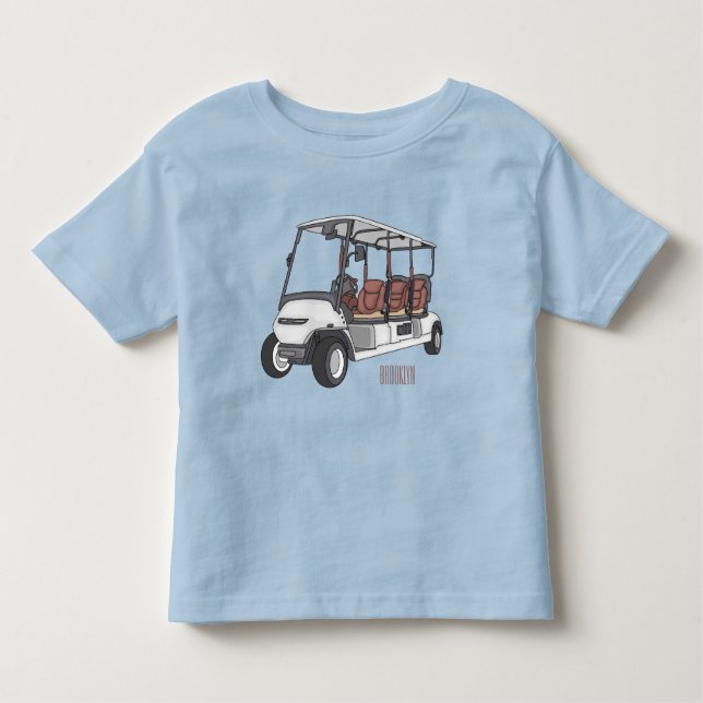 Camiseta Infantil Carrinho de golfe / desenho animado de buggy de go (Frente)
