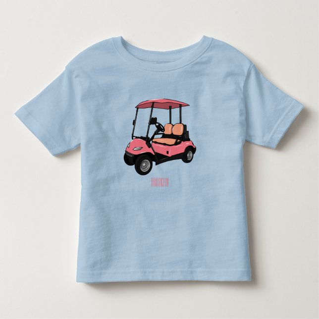 Camiseta Infantil Carrinho de golfe / desenho animado de buggy de go (Frente)