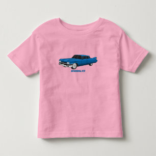 Camiseta Infantil Carro clássico azul legal de 1959