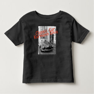 Camiseta Infantil Carro clássico Karmann Ghia em azul real