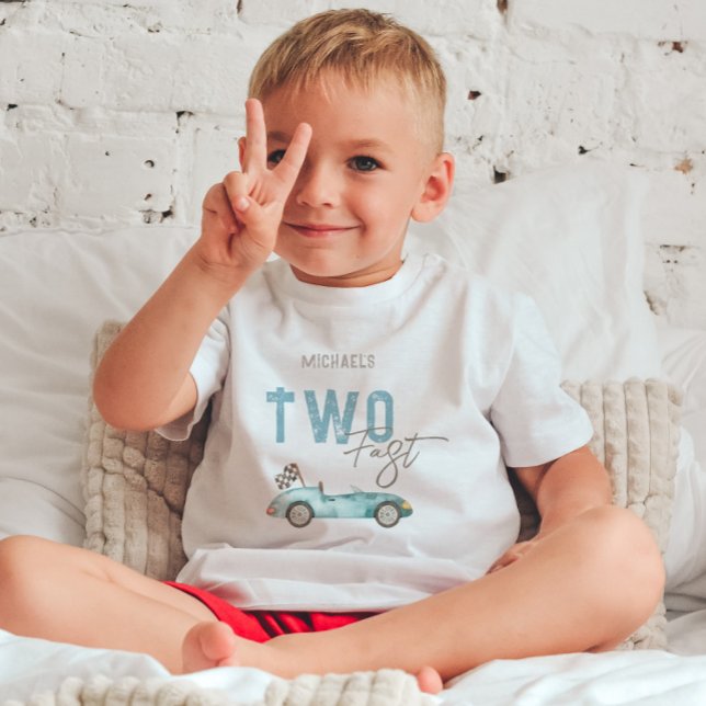 Camiseta Infantil Carro de Corrida 2º Aniversário (Criador carregado)