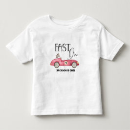 Camiseta Infantil Carro de corrida Vermelho RÁPIDO e Fofo aniversári