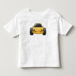 Camiseta Infantil Carro de desenho animado amarelo