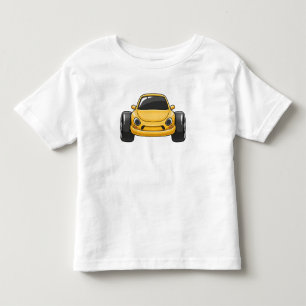 Camiseta Infantil Carro de desenho animado amarelo