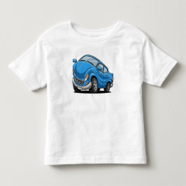 Camiseta Infantil Carro de Desenho Azul