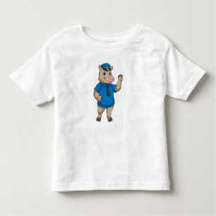 Camiseta Infantil Carro de polícia com chapéu de polícia