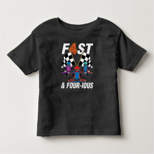 Camiseta Infantil Carro Race Rápido e Quatro Idiotas Que Era Um Meni