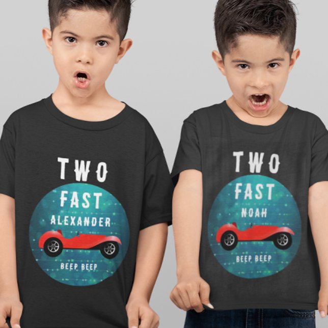 Camiseta Infantil Carro Vermelho Clássico TWO FAST  (Criador carregado)