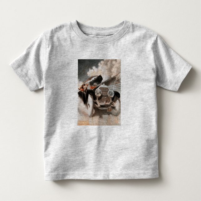 Camiseta Infantil Carro vs Comboio por William Harnden Foster (Frente)