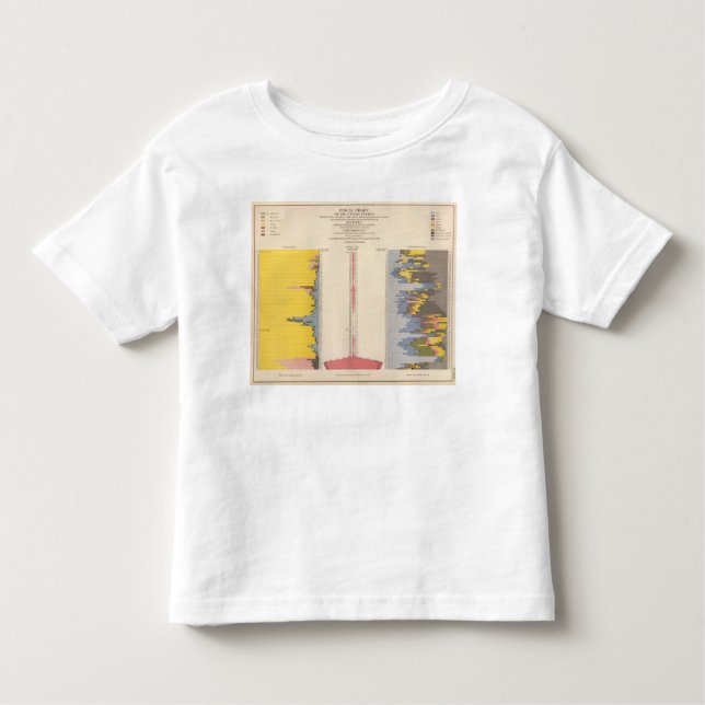 Camiseta Infantil Carta fiscal, litografia estatística dos E.U. (Frente)