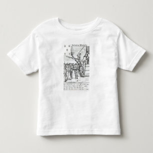 Camiseta Infantil Cartão de jogo que descreve a chegada dos