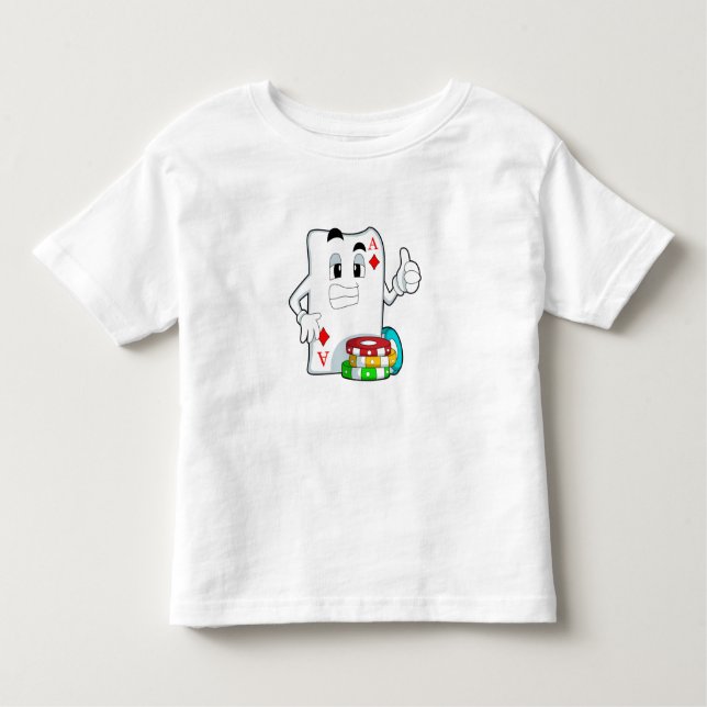 Camiseta Infantil Cartão de pôquer com chips Poker (Frente)