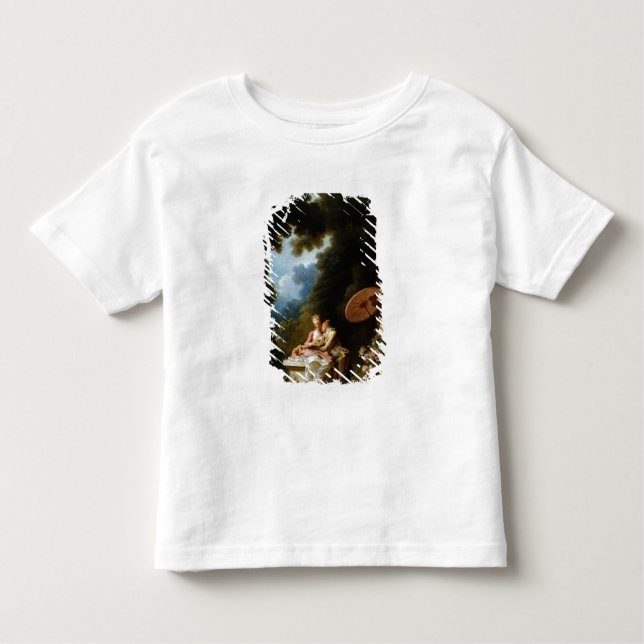 Camiseta Infantil Cartas de amor por Jean Honore Fragonard (Frente)